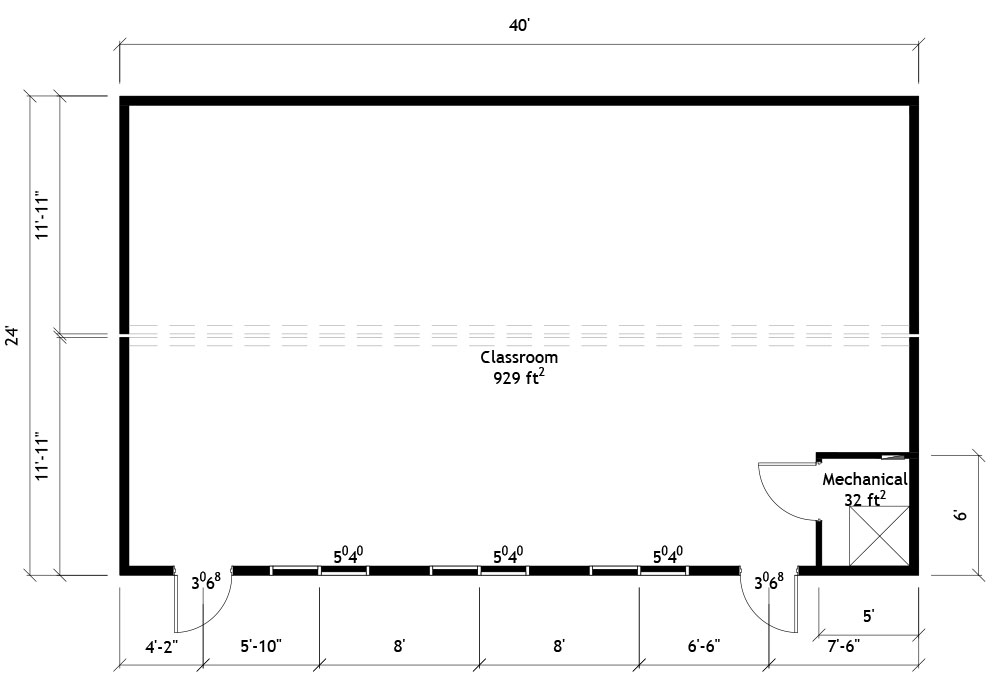 24x40 Classroom Floorplan