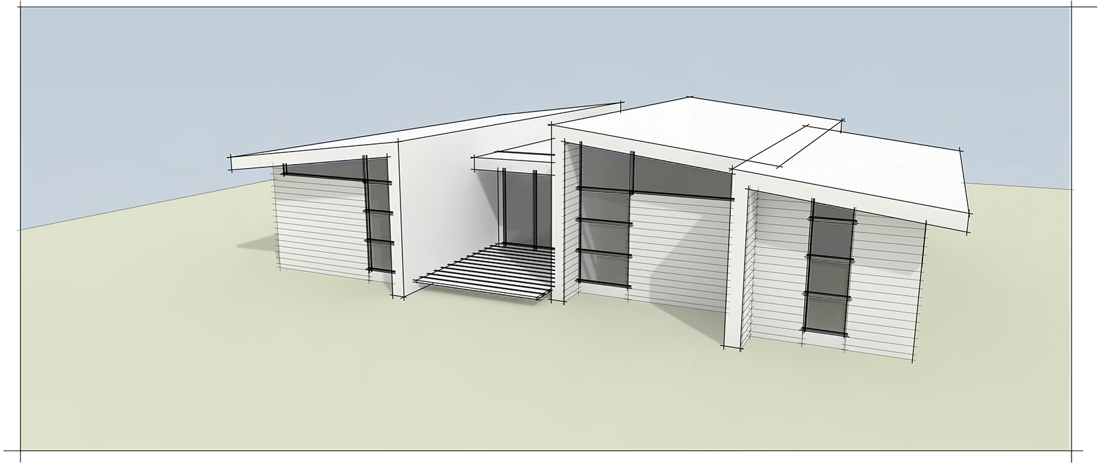 The Herringbone - A CIP Modular Home - Option A Elevation The Herringbone - A CIP Modular Home - Option A Elevation