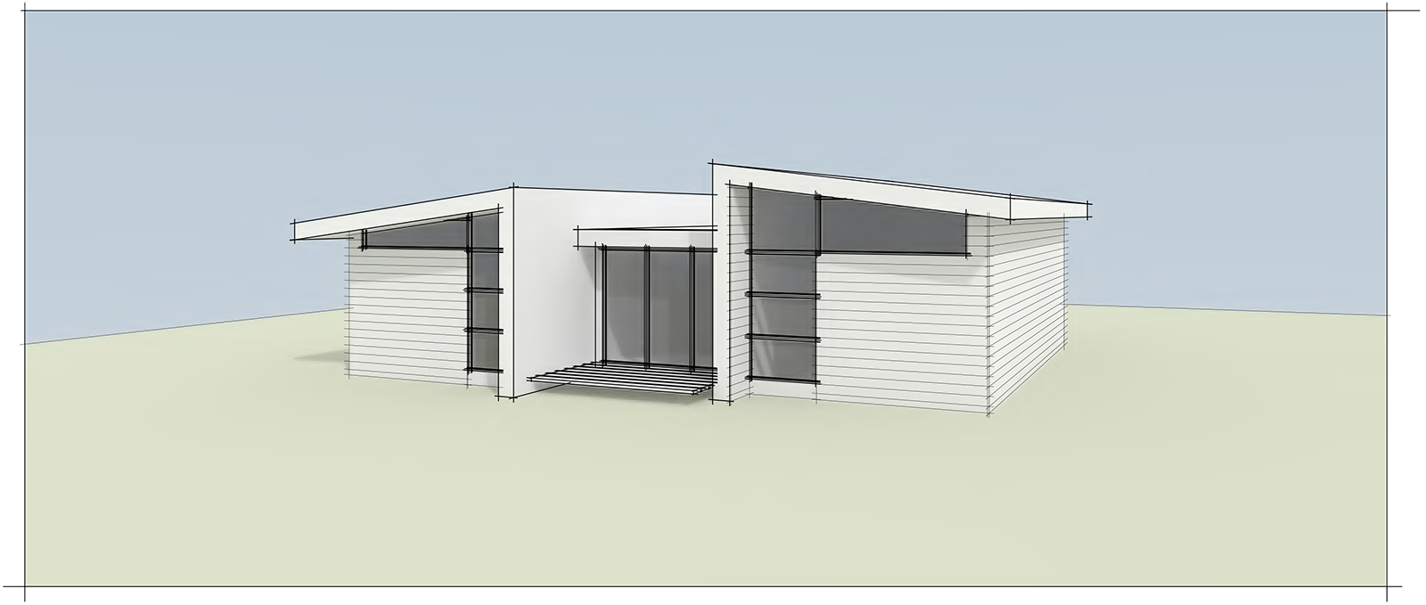 The Herringbone - A CIP Modular Home - Option B Elevation The Herringbone - A CIP Modular Home - Option B Elevation