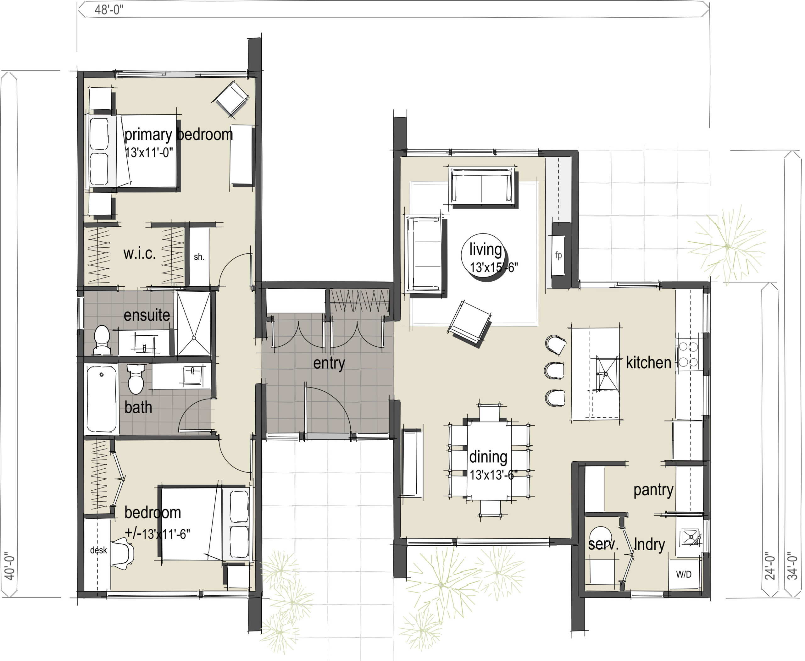 The Herringbone Modular Home Floorplan A