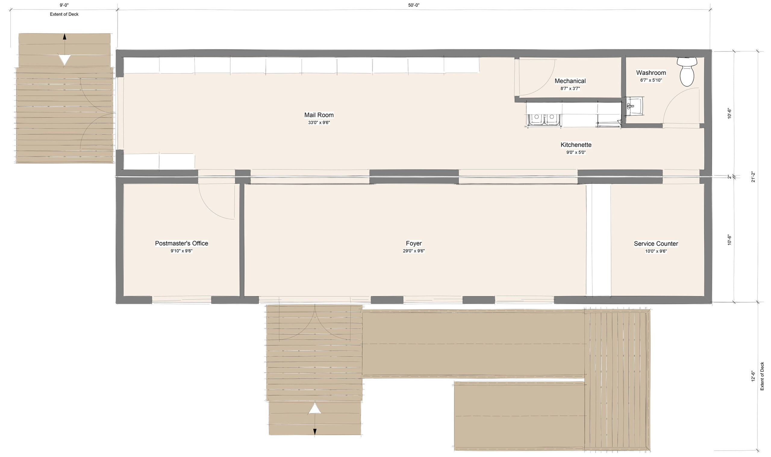 20 x 50 Modular Post Office Alternative Layout