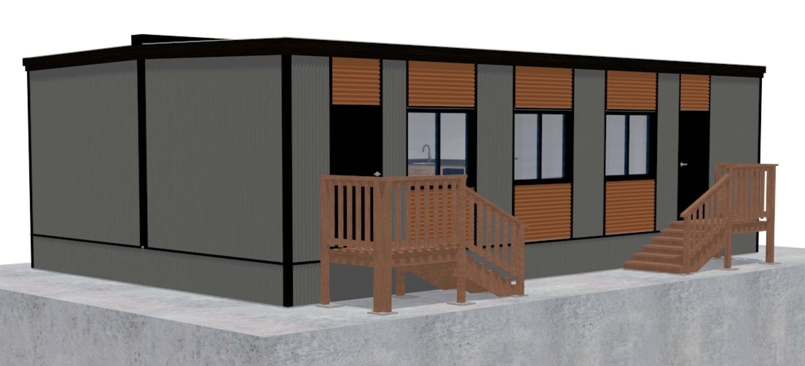 Modular Portable Classroom with Stairs