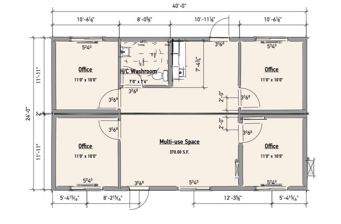 floorplan office red door